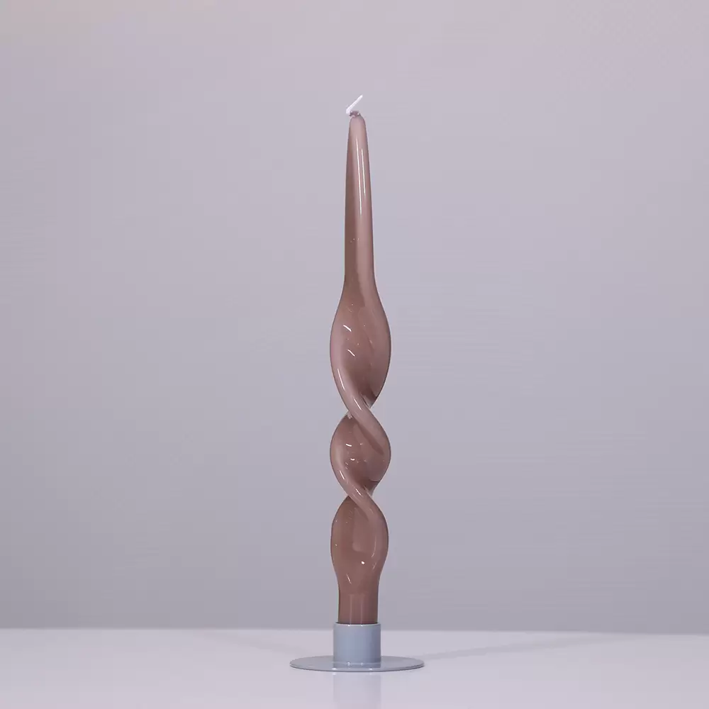 TWISTED CANDLE H28 MOCHA MOUSSE